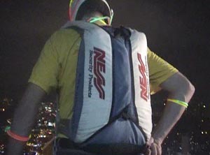 Gary Cunningham preparing to jump.