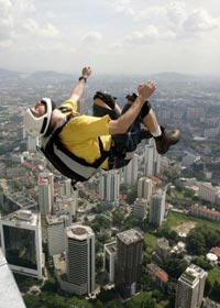 Gary Cunningham jumping off KL Tower.
