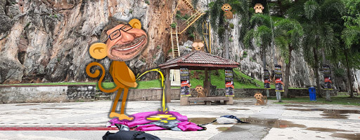 Peeing Monkey at Gua Damai - AveryBadenhop