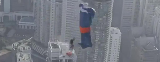 Novice Malaysian BASE jumper Aziz Ahmad canopy collision