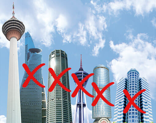 Some of the buildings lost from the KL Tower BASE jumping event circuit after naive and reckless organising